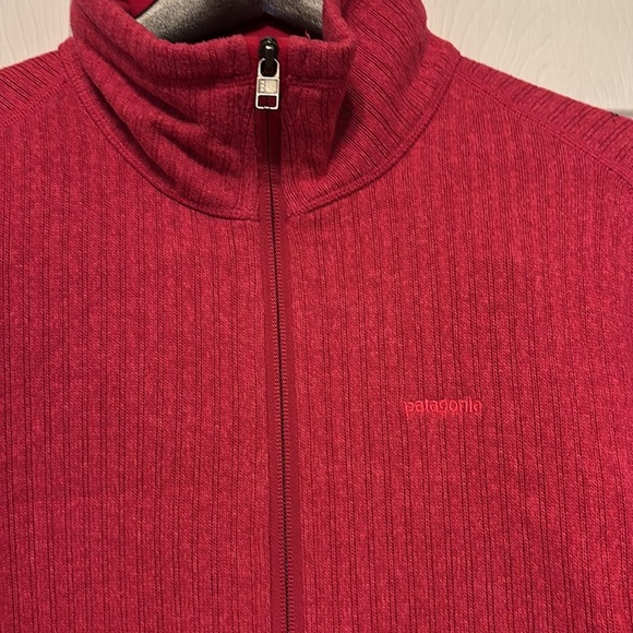 Patagonia Cables Better Sweater Full Zip Up Jacket Pink Ribbed Knit - Picture 2 of 6